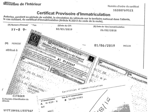 Immatriculation de véhicules